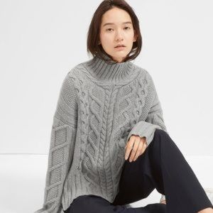 Everlane wool cashmere oversized turtleneck in grey